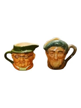 2 Vintage Miniature Royal Doulton Character Jugs-Toby Jugs.